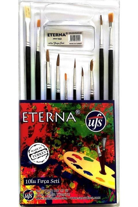 Samur Eterna Yağlı Boya Suluboya Akrilik Boya Fırça Seti 10 Adet