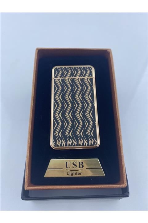 USB LİGHTER Lighter Marka Usb Şarjlı Rezistanslı Desenli Çakmak
