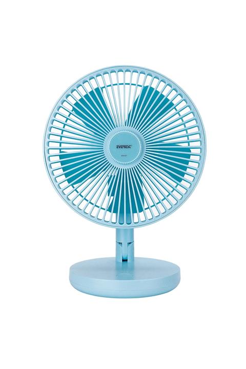 Everest Masaüstü Şarj Edilebilir 3 Kademeli 1200mah Bataryalı Mavi Usb Fan Vantilatör