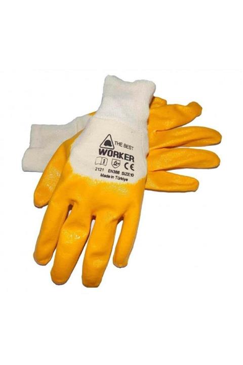 THE BEST WORKER Eco Sarı Nitril Işçi Eldiveni 10 Çift No:10 Model : Nk/3