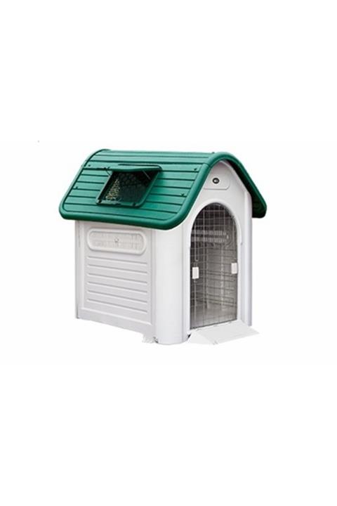 willypet Cuenca Kapılı Plastik Köpek Kulübesi, Yeşil, 75x59x66 Cm