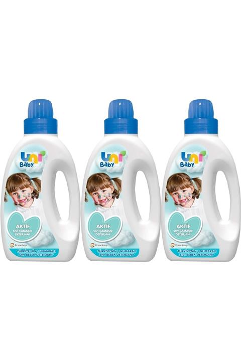 Uni Baby Sıvı Çamaşır Deterjanı 1500ml Aktif (mavi) (3 Lü Set)