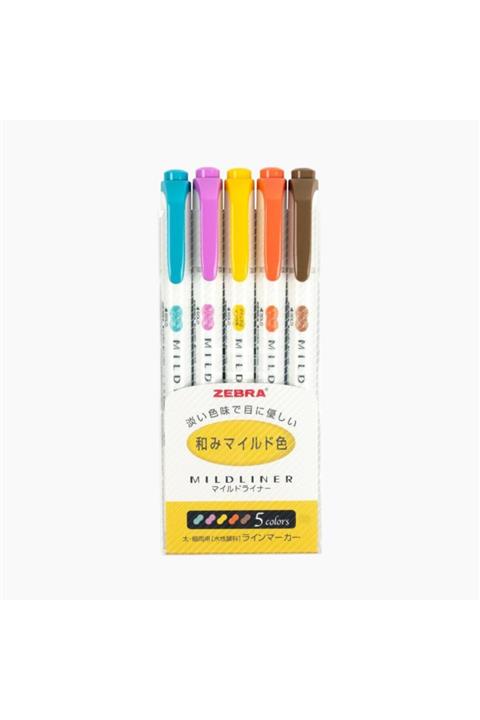 Zebra Mildliner Çift Taraflı Işaretleme Kalemi - 5lı Set (5CRC)