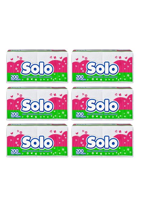 Solo Peçete 200 Lü 6 Paket 1200 Kullanım