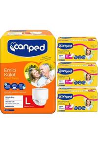 Canped Emici Külot Hasta Bezi 30'lu Large + Mesane Pedi 10'lu Large X 3 Paket