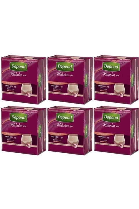 Depend Emici Külot Kadın Orta Beden 10'lu 6 Adet