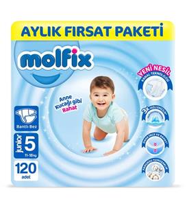 Molfix Bebek Bezi 5 Beden Junior Aylık Fırsat Paketi 120 Adet