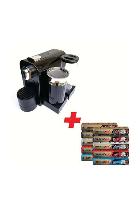 ESPRESSOMM Latte Kapsül Kahve Makinesi (Siyah) - Nespresso Uyumlu