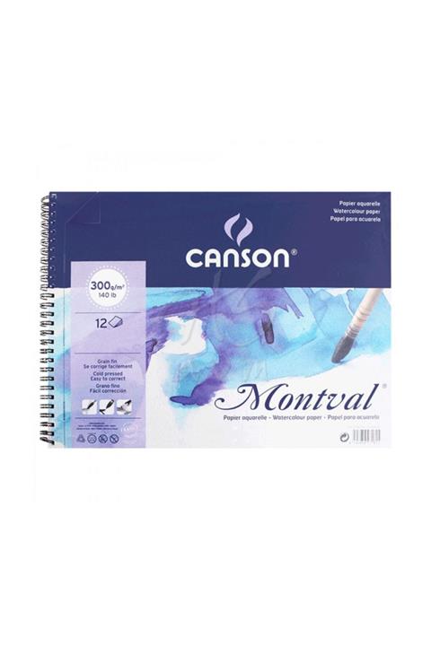 Canson Montval Spiralli Sulu Boya Blok 300g 12 Sayfa 10.5x15.5cm