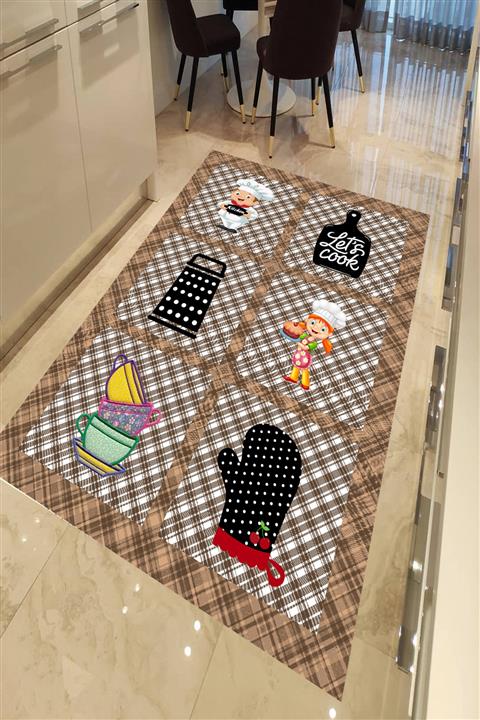 HaLıFoRuM Mutfak Kaymaz Tabanlı Yıkanabilir Halı