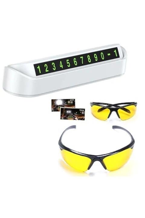 Bilzz Fosforlu Aç Kapa Parktel Numaratör + Anti Far Antifar Gece Görüş