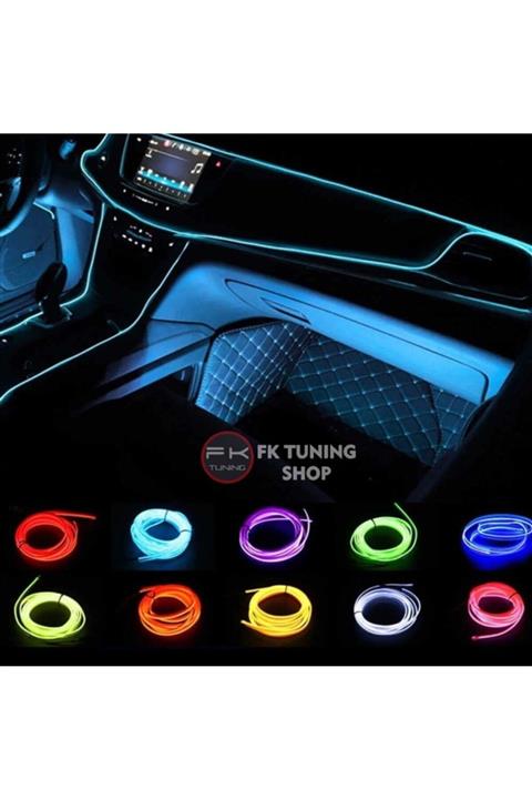 FK TUNING Mavi Renk Neon Ip Led Ambiyans Aydınlatma Torpido , Kapı Vs. 2 Metre