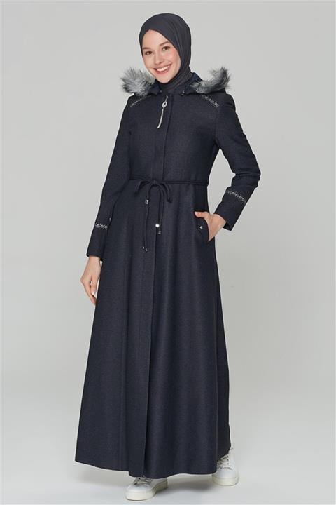 Armine Kadın Lacivert Pardesü 19kra816