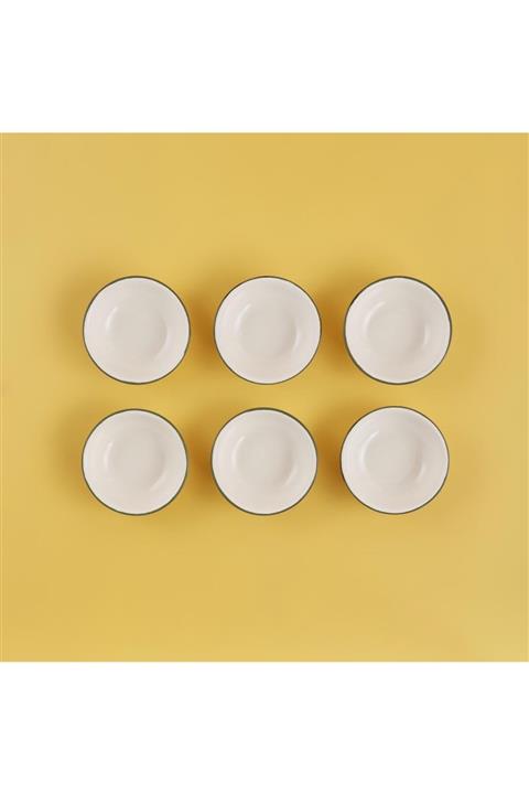 Bella Maison Allure Seramik Çorba Kasesi 6'lı Beyaz-yeşil (14,5 CM)