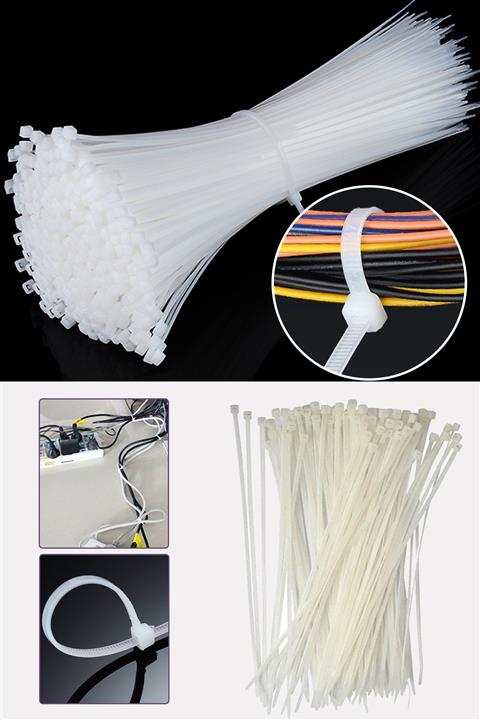 xolo 100 Adet Siyah Plastik Kelepçe Cırt Kablo 8,0 65cm Uzunluk