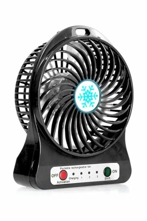 Firsat Ayi Masaüstü Vantilatör Siyah 3 Kademeli Usb Girişli Şarjlı