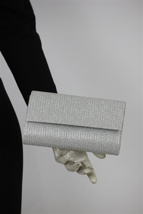 Modames Gümüş Çupra Simli Kadın Abiye Çanta