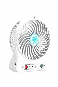 Melins Masa Üstü Şarjlı Mini Vantilatör 3 Kademeli Usb Mini Fan Beyaz