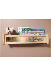 babyroomstore Hazeranlı Ahşap Montessori Kitaplık Bebek Ve Çocuk Odası Hasır Raf