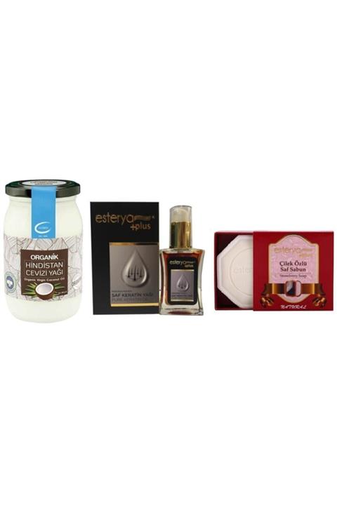 The Pure Therapy Lifeco Hindistan Cevizi Yağı +esterya Plus Saf Keratin Yağı+ Çilek Sabunu