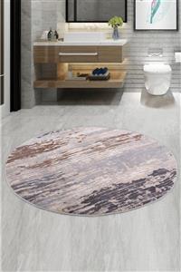 Bonny Home Canvas Gri Yuvarlak 200x200 Cm Banyo Paspası Kaymaz Taban Büyük Ebat Banyo Halısı