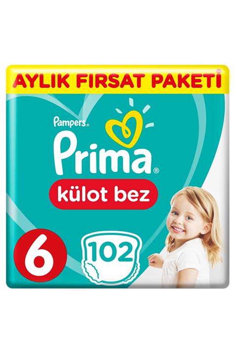 Prima Külot Bebek Bezi 6 Beden 102 Adet Aylık Fırsat Paketi