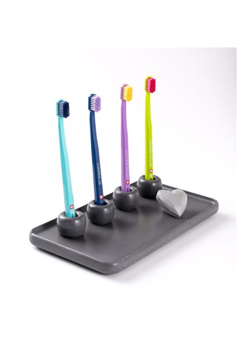 PabloFi Beton Diş Fırçalık Set Dikdörtgen Tepsi