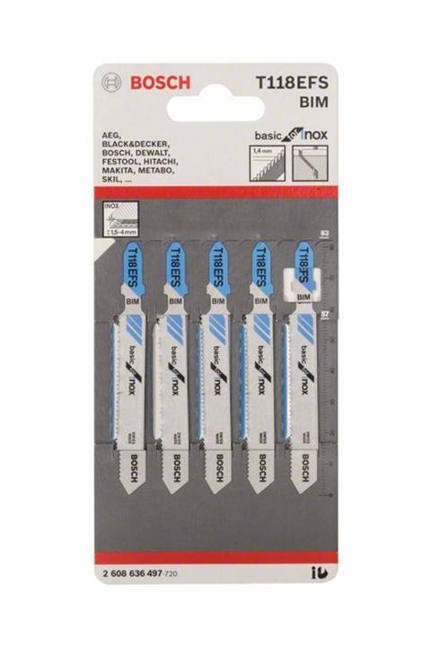 Bosch T 118 Efs Basic For Inox 5'Li Dekupaj Testeresi Bıçağı