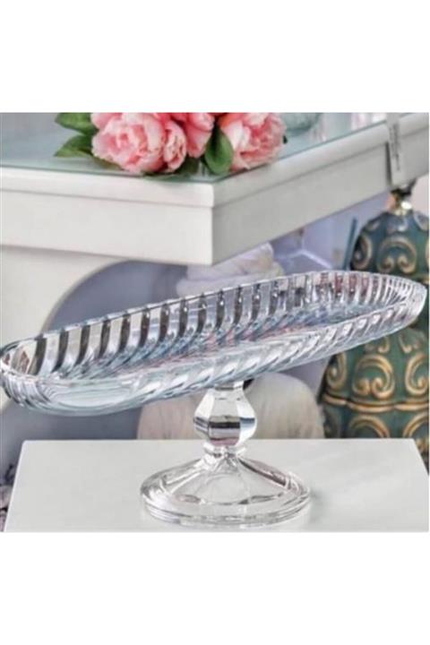 Multiamo Alegre Glass Oval Servis Tabak Salata Meyve Tabağı Cam Sunumluk