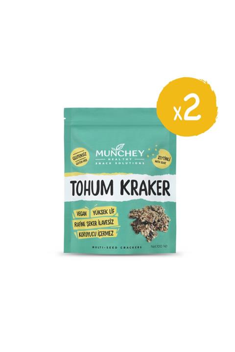 MUNCHEY Büyük Boy 2'li Zeytinli Tohum Kraker - Glutensiz