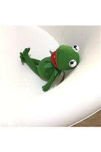 Kare Art Amigurumi Kurbağa Kermit. Hediyelik Örgü Oyuncak . %100 El Üretimi . Yerli Üretim . Handmade .