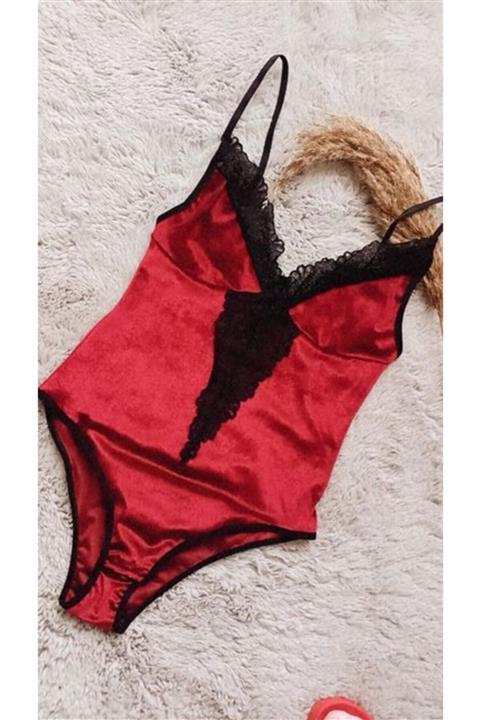 EM LİFE Kadife Dantel Detay Badyboll