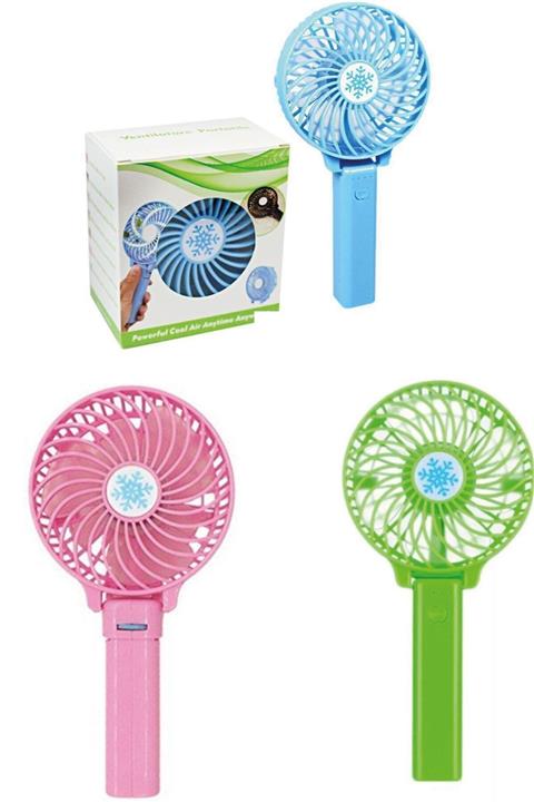 Melins Şarjlı Vantilatör Mini Masaüstü El Fan Taşınabilir 3 Kademeli Usb