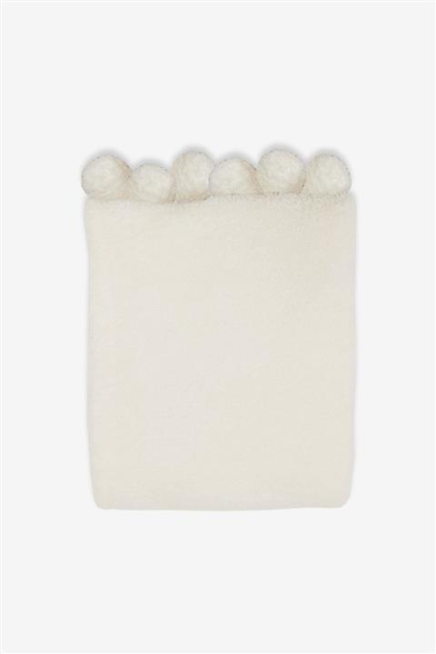 ÖDEL HOME Ekru Ponponlu Wellsoft 105x160 Cm Tv Battaniyesi