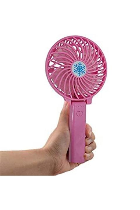 flamingocepshop Şarjlı Mini Katlanabilir El Vantilatör Soğutucu Fan - Pembe