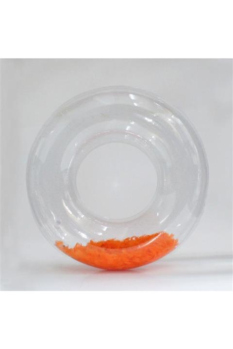 buradanaldım Tüylü 90 Cm Çapında Havuz Simidi Şeffaf Renkli Simit