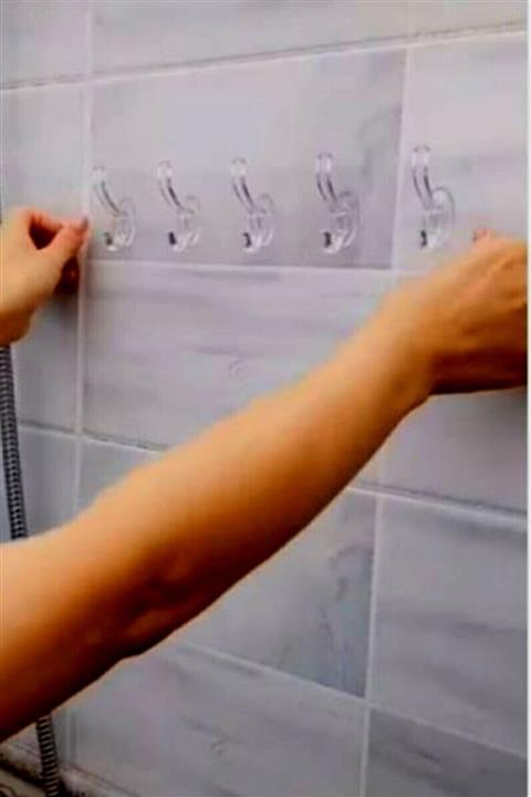 Kitchen Store 5'li Şeffaf Yapışkan Askı Güçlü Kendinden Yapışkanlı Kapı Duvar Askısı Ağır Yük Taşıma