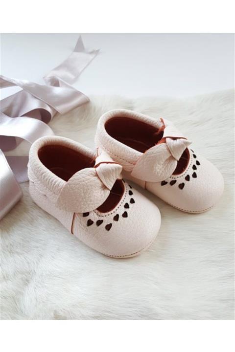 Hodore Kız Bebek Alice Pudra Deri Makosen Patik