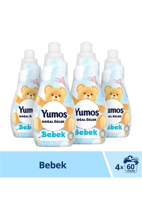 Yumoş Doğal Özler Bebek Konsantre Çamaşır Yumuşatıcı 1200 Ml 50 Yıkama X 4 Adet