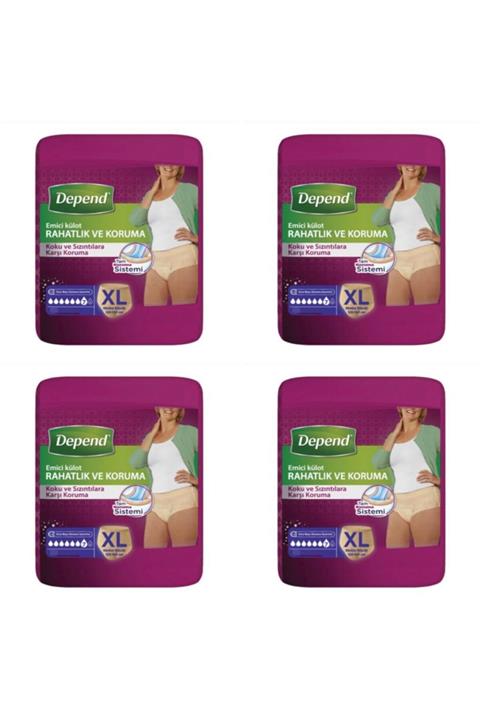 Depend Kadın Emici Külot Xlarge 30'lu Paket 4'lü