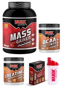 Bulk Nutrition Mass Gainer 3 Kg Çilek Bcaa Kreatin 60 Servis Şeftali Protein Tozu Hediyeli