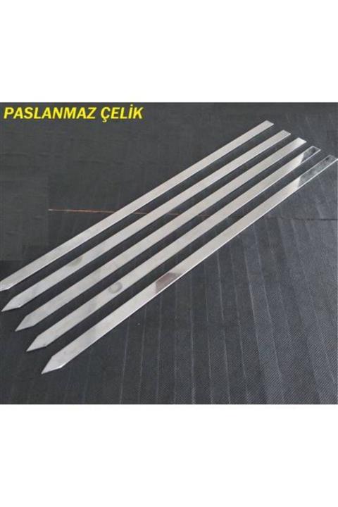 Agrobazaar 10 Adet Ömürlük Paslanmaz Adana Kebap Şişi 55cm Kıyma Adana Kebap Şiş