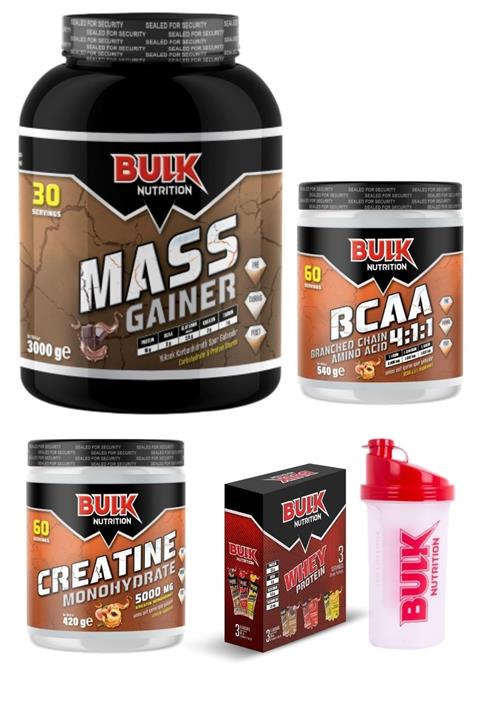 Bulk Nutrition Mass Gainer 3 kg Çikolata Bcaa Kreatin 60 Servis Şeftali Protein Tozu