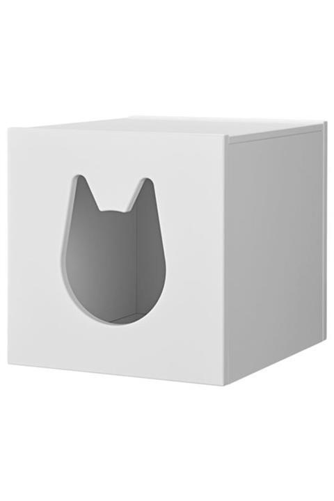 IKEA Kallax Kedi Evi, Beyaz