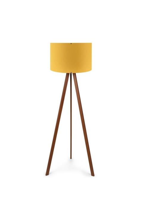 Art&Gift A&g Ahşap Tripod Lambader Kumaş Başlık Köşe Lambası