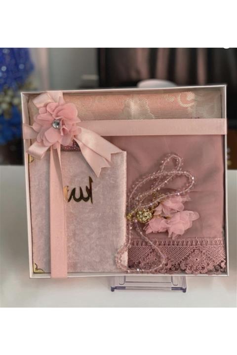 Markapolin Gelin Bohça Seccade Takımı Pudra Rengi