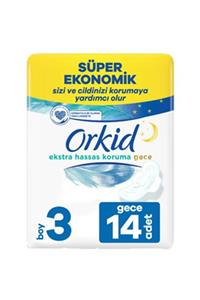 Orkid Extra Hassas Koruma Gece 3 Beden 14lü