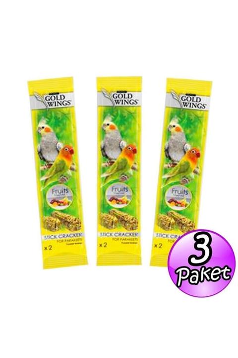Gold Wings Goldwings 2'li Ballı Paraket Sultan-cennet Papağanı Krakeri 3paket