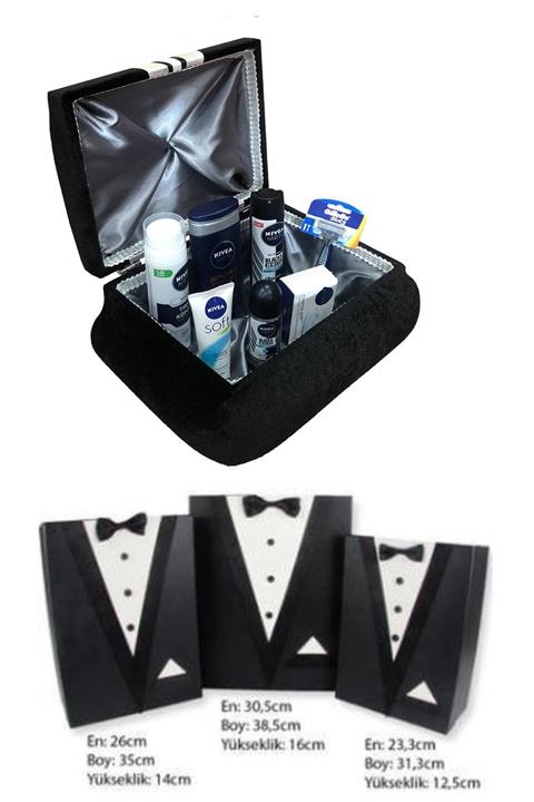 Nivea Damat Traş Seti Damat Nişan Söz Çeyiz Sandığı Bohça Seti + 3lu Çeyiz Kutuları