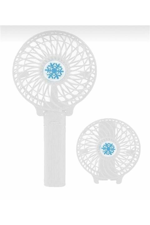 Twinix Beyaz Şarjlı El Vantilatör Mini Masa Üstü Usb Fan Soğutucu Katlanabilir